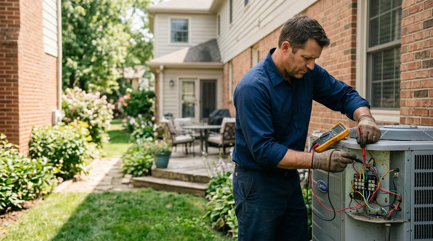 HVAC technician working near Steubenville, OH